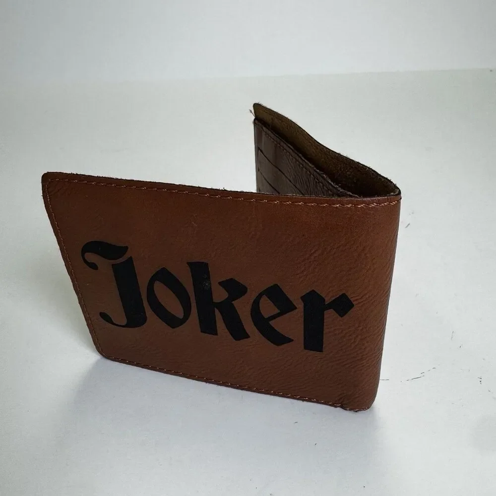 Unbranded Joker Brown Leather Bi-Fold Wallet